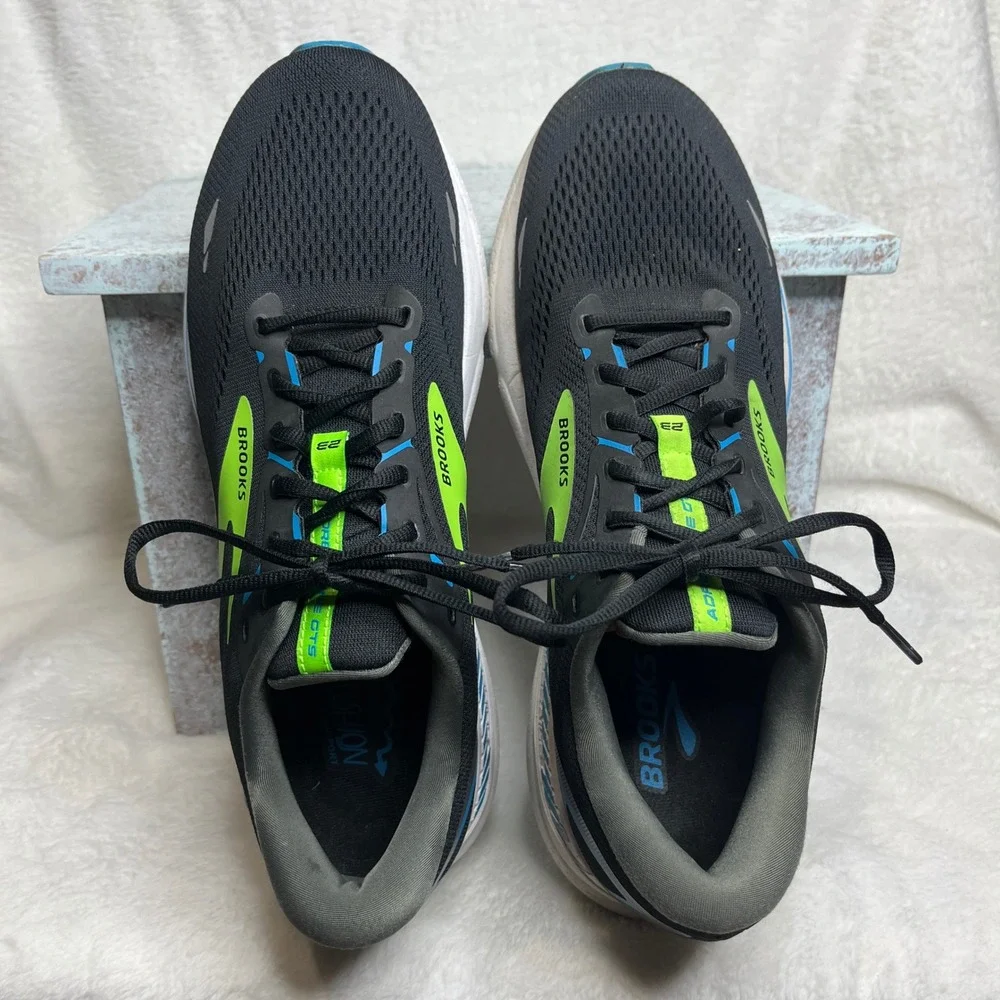 Brooks Adrenaline GTS 23 Men's Running Shoes Black Hawaiin Ocean Green Size‎ 12
